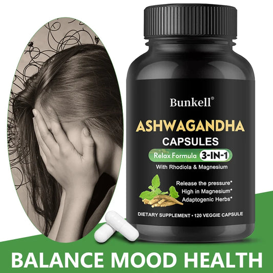 Ashwagandha Supplement with Magnesium and Rhodiola Rosea Extract-Calm & Focus Formula - Affordable Essentials 